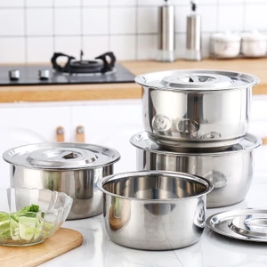 Bộ 5 Thố Inox My Home Không Quai Có Nắp Đậy Đủ Kích Thước Cao Cấp