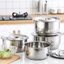 Bộ 5 Thố Inox My Home Không Quai Có Nắp Đậy Đủ Kích Thước Cao Cấp