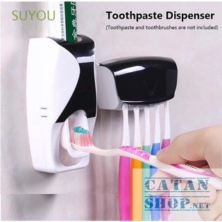 BỘ TREO BÀN CHẢI ĐÁNH RĂNG KÈM NẶN KEM TỰ ĐỘNG SKY. Treo bàn chải gắn tường GD345-NK-Sky