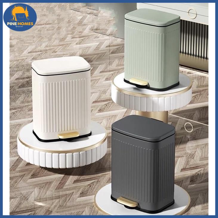 (HÀNG CÓ SẴN) Thùng Đựng Rác Vỏ Inox Thiết Kế Kẻ Sọc Cao Cấp | Shopee ...