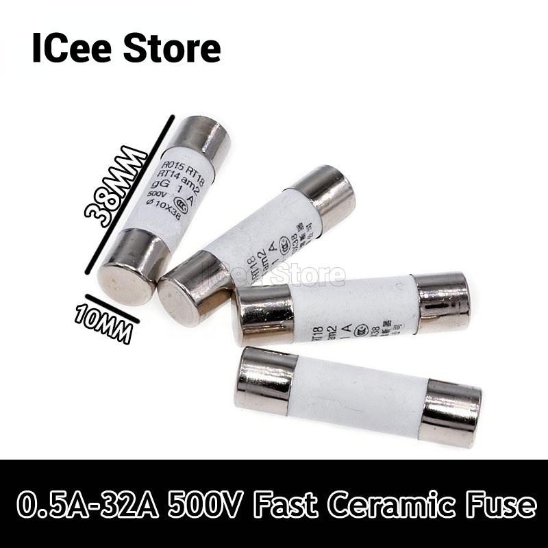 Set 20 Cầu Chì Gốm R015 10x38mm 0.5A 1A 2A 3A 4A 5A 6A 8A 10A 16A 20A ...