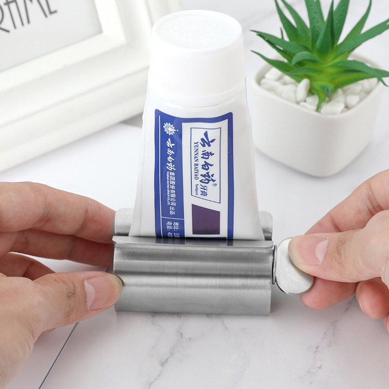 Dụng Cụ Nặn Tuýp Kem Đánh Răng Bằng Thép Không Gỉ Đa Chức Năng