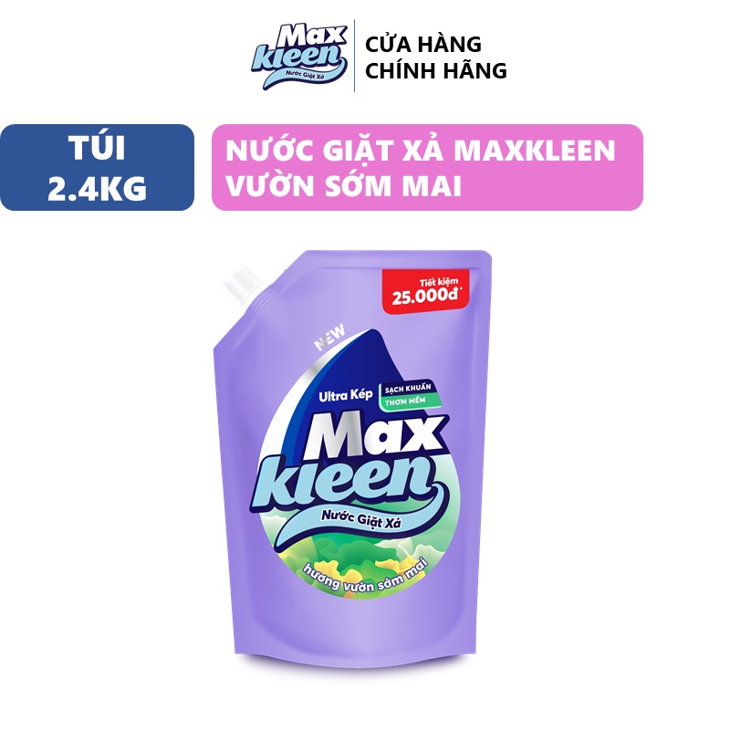 Ảnh Túi Nước Giặt Xả MaxKleen Hương Vườn Sớm Mai 2,4kg 2