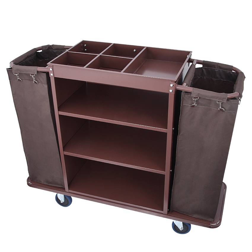 Xe đẩy khách sạn xe dọn buồng phòng 2 túi XDBP-2