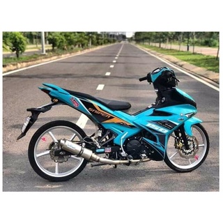 Tem trùm xe máy Exciter 150 độ xanh logo s.n.i.p.e.r - làm tem xe máy ex150  theo yêu cầu - Tem xe máy ex 150 rẻ đẹp và