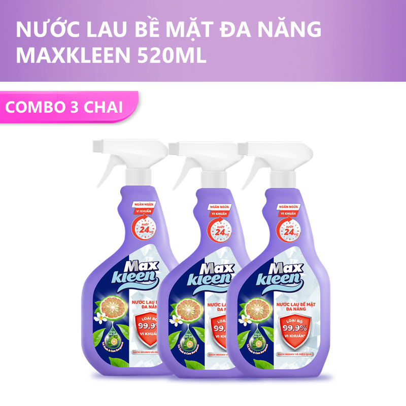 Ảnh Combo 3 Chai Nước Lau Bề Mặt Đa Năng MaxKleen (520ml/chai) 3