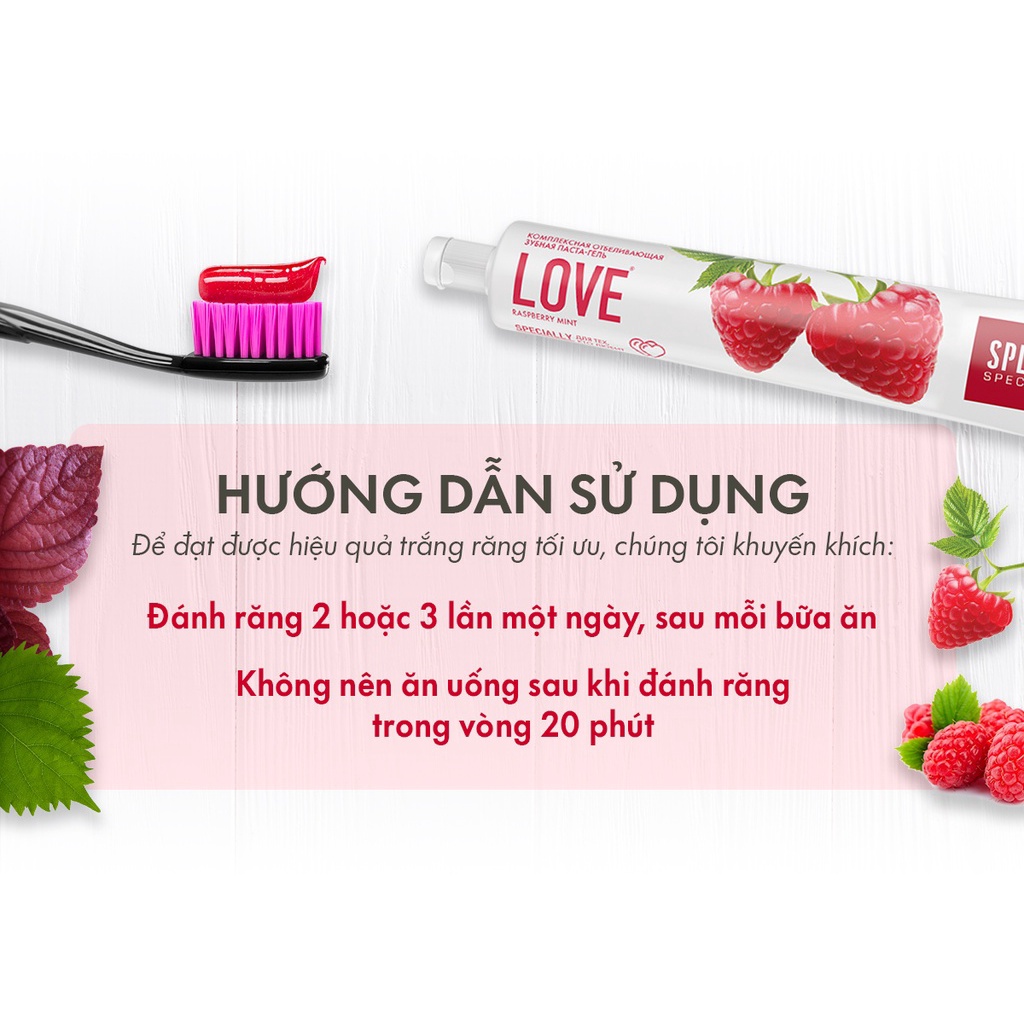 Mô tả Kem Đánh Răng Cho Hơi Thở Thơm Mát SPLAT Love Special series Vị Quả Mâm Xôi, Làm Sạch Mảng Bám 75ml - 3