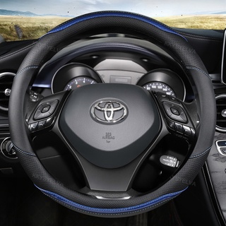 Sợi Carbon Da Vô Lăng Ô Tô Bao 38cm Cho Xe Toyota Corolla CH-R Camry Rav4 Auris Prius Yalis Avensis Phụ Kiện Ô Tô