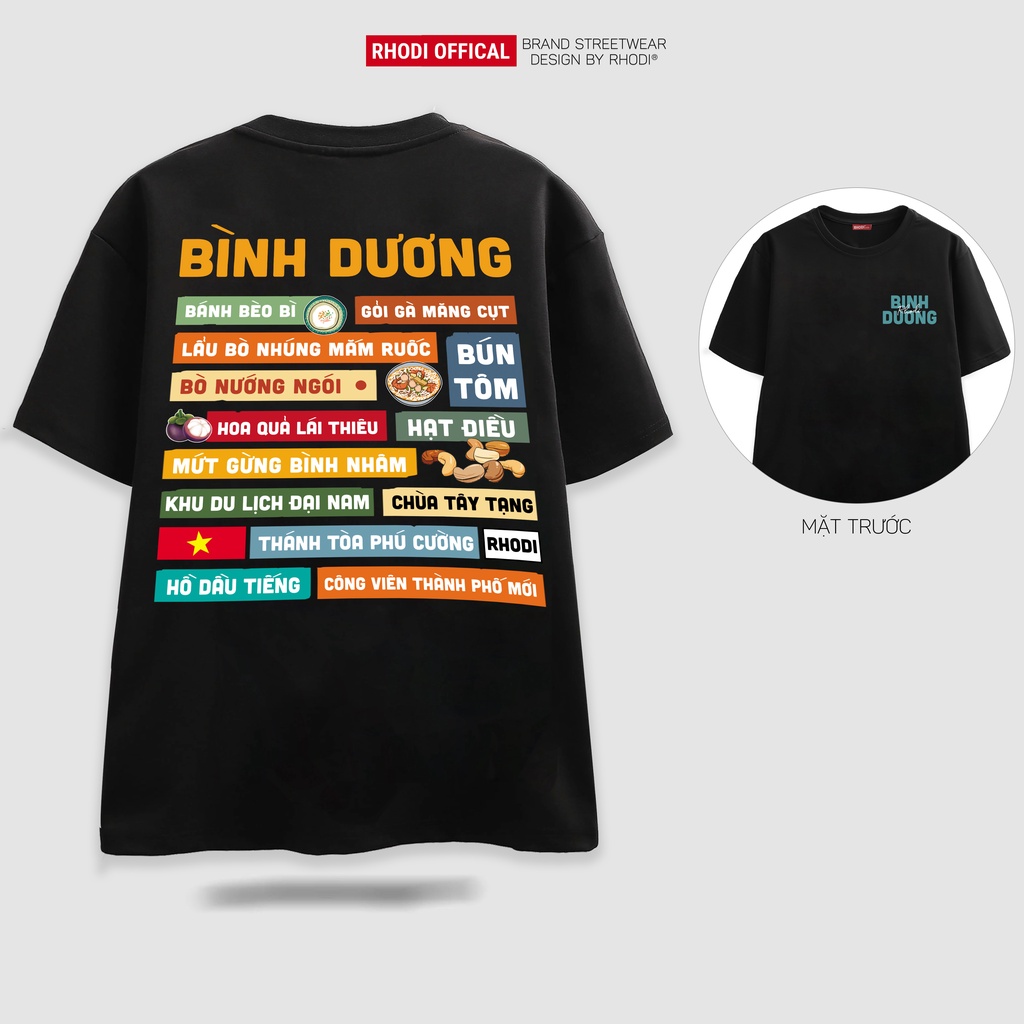 Áo thun local brand RHODI phông cổ tròn tay lỡ unisex nam nữ Bình Dương