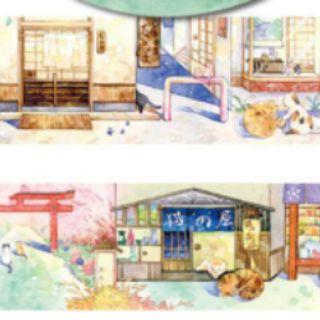 [trích 1m] băng dính trang trí đặc biệt - Mẫu mèo Lucky