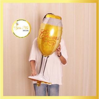 Bong Bóng Hình Chai Rượu, ly rượu trang trí sinh nhật , phòng cưới, party Yến Nhi Shop