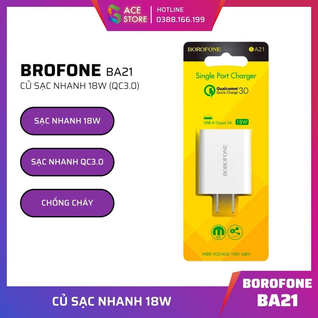 Bộ cốc cáp sạc nhanh Borofone BA21