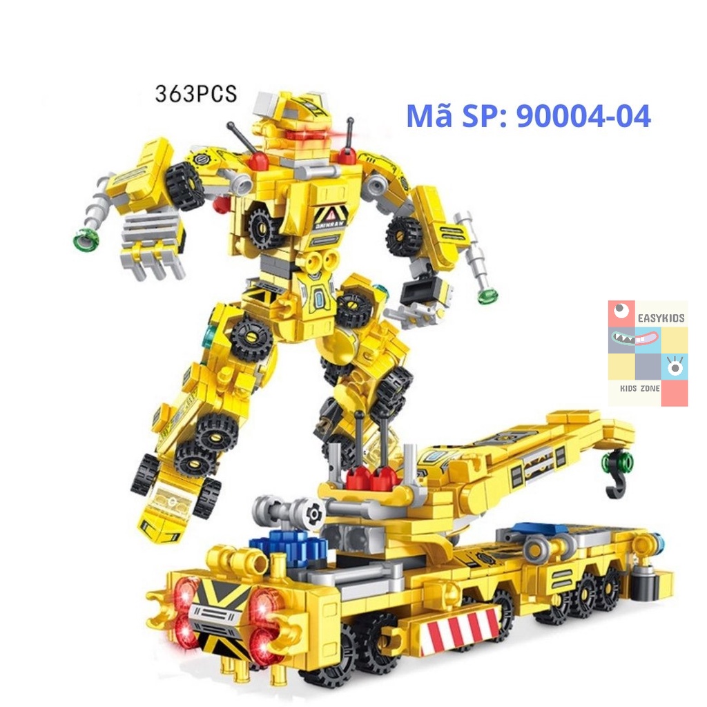Đồ chơi xếp hình lắp ghép mô hình chiến xa, ô tô, máy bay, người máy robot cỡ lớn