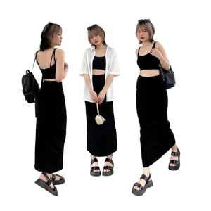 Chân váy thun đen co dãn mềm mịn xinh xắn - Musi Shirt