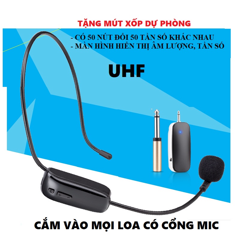Micro không dây UHF 2.4G, Mic trợ giảng cho giáo viên, cắm loa trợ ...