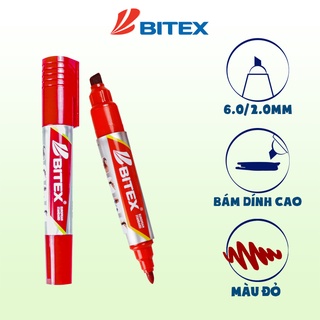 Bút lông dầu Bitex PM01 mực xanh, đỏ, đen