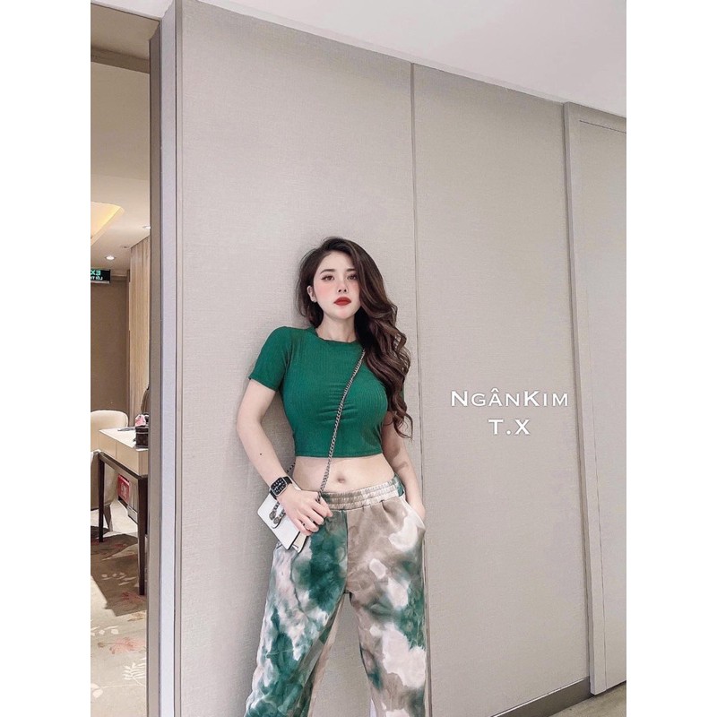 Siêu Hot Set Croptop Quần Loang Cá Tính