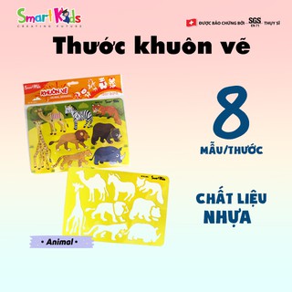 Khuôn vẽ SMARTKIDS SK-RL3002, ANIMAL Dành cho các bé mẫu giáo và cấp 1. Chất liệu nhựa, dễ bảo quản và sử dụng