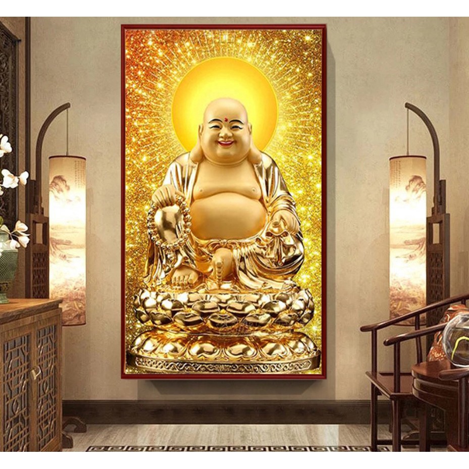 Cười Phật Treo Tường Tranh Trang Trí Phật Giáo Poster In Canvas Trang Trí Tường Nhà Tranh Tường Nghệ Thuật Maitreya Tượng Phật