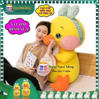 [CAO CẤP] GỐI ÔM VỊT  ÔM BÌNH SỮA SIÊU MỀM MỊN ÔM NGỦ - GẤU BÔNG CON VỊT MÁ HỒNG