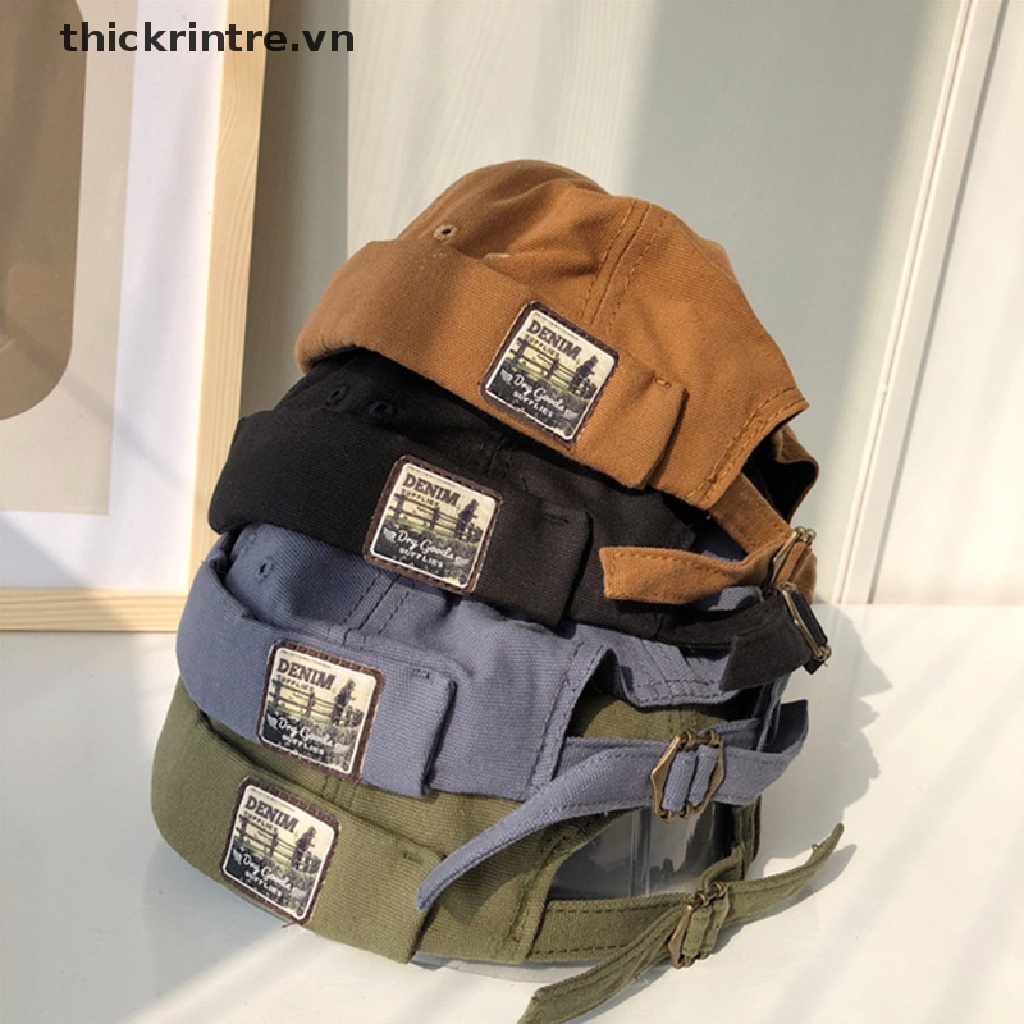 [Mới] Fold Skullcap Retro Nam Thủy Thủ Nữ Cuộn Ấm Còng Xô Mũ Không Vành