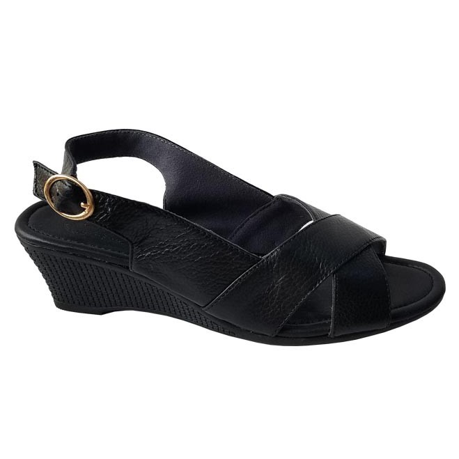 Giày sandal đế xuồng nữ da bò thật BIGGBEN 5 phân HKD437