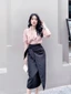 Áo sơ mi tơ cổ vest 2 màu công sở A563 KYMIE