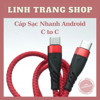 Cáp Sạc Nhanh Android Bọc Dù Màu Đỏ PD 60W C to C (Bảo Hành 1 Năm)