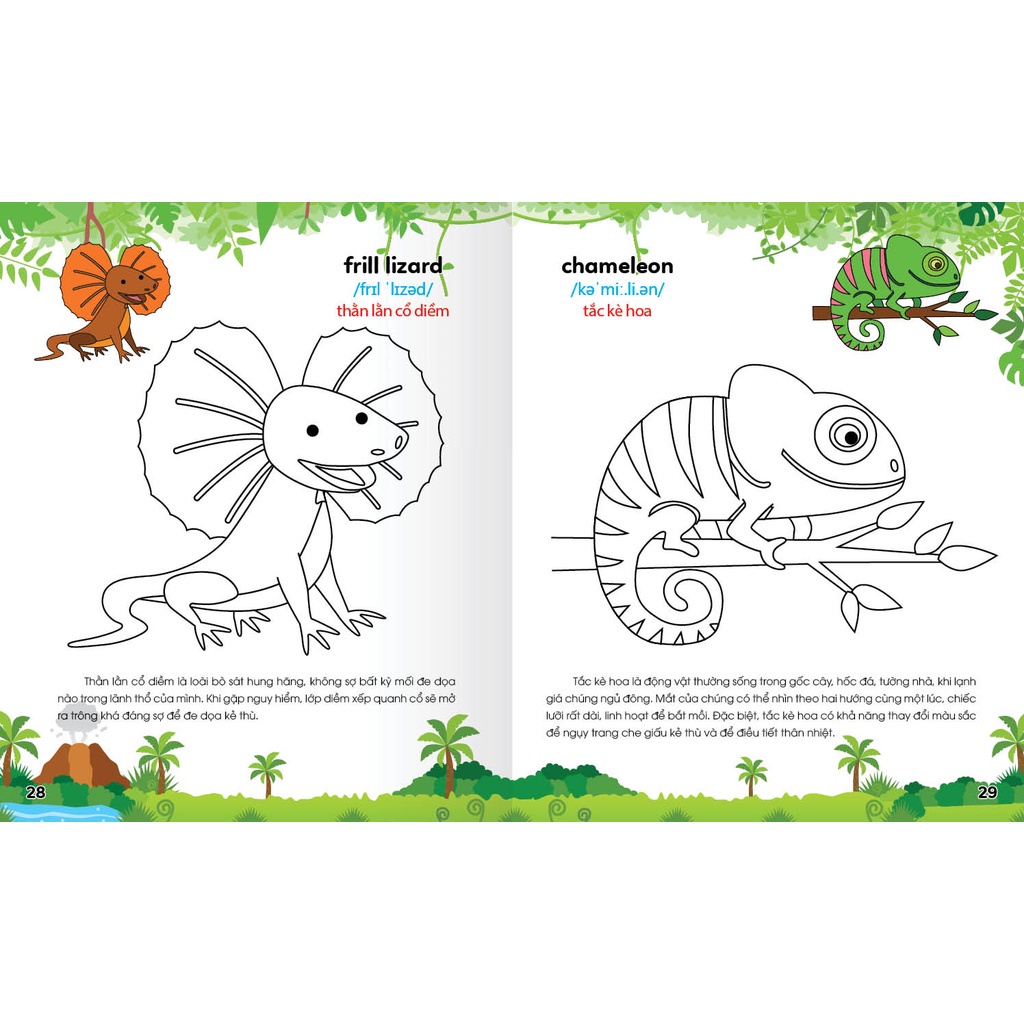 Ảnh Sách - Colouring 365 ngày Tô màu - KHÁM PHÁ THẾ GIỚI PHÁT TRIỂN TRÍ TUỆ - Động vật hoang dã,Khủng long,Bò sát...(Tập 2) 4