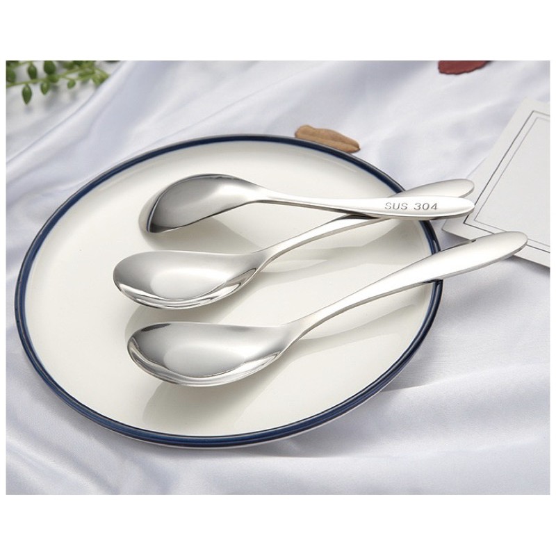 Muỗng ăn cơm phở inox 304 cao cấp sáng bóng có 3 kích thước