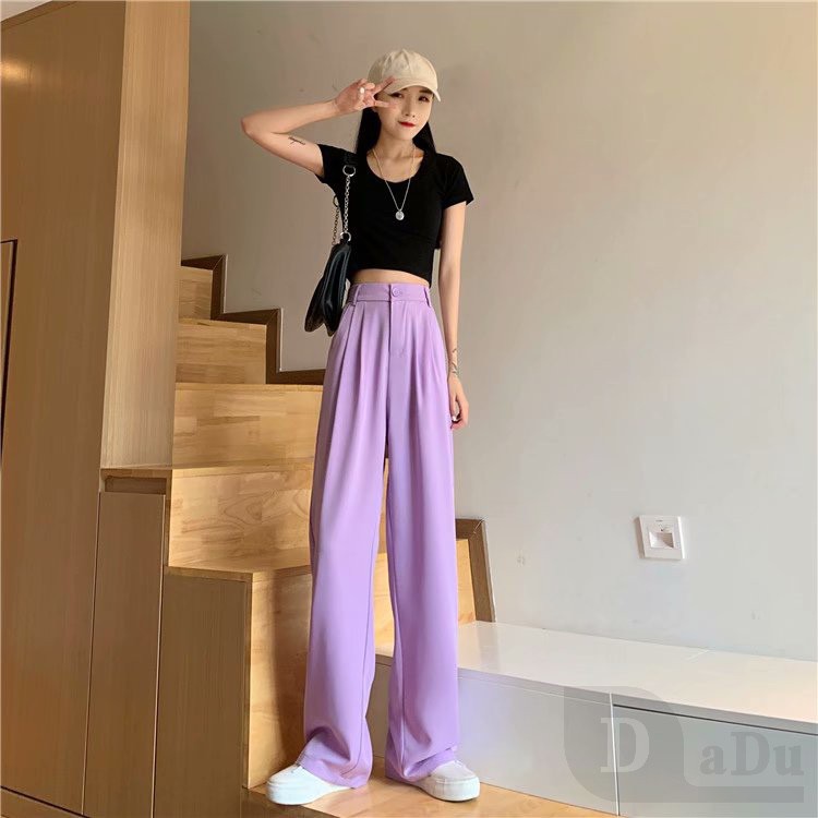 Ảnh Daduhey Quần Dài Ống Rộng Lưng Cao 3 Màu Lựa Chọn Cho Nữ 4