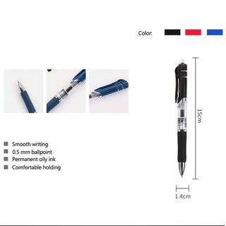 1 Bút Bi Mực Đen/Đỏ/Xanh Có Thể Thu Gọn Ngòi 0.5Mm + 1 Bút Gel