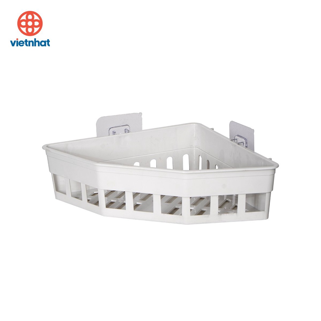 Khay tam giác dán tường Hokori Việt Nhật đựng vật dụng nhà tắm nhà bếp, Kệ đựng đồ đa năng nhựa PP cao cấp 5610