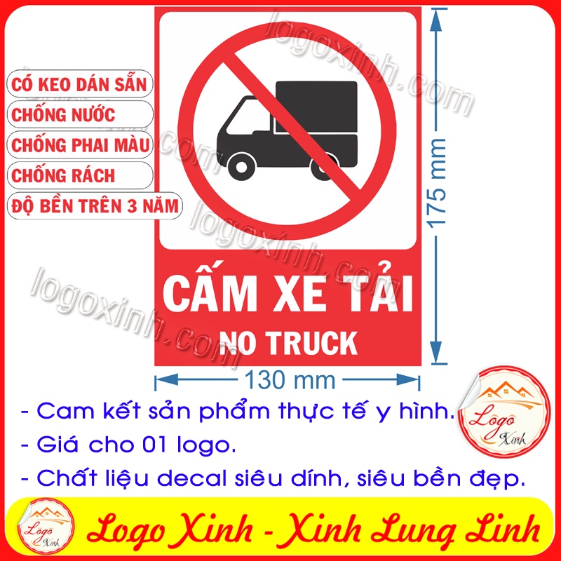 LOGO TEM STICKER BIỂN BÁO CẤM XE TẢI- NO TRUCK - BIỂN CẢNH BÁO, BIỂN ...