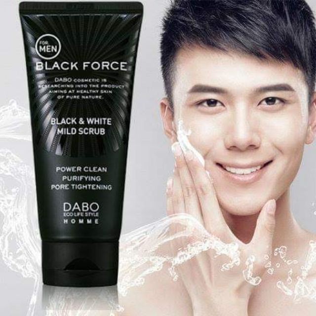 Ảnh Combo 2 tuýp sữa rửa mặt dành cho nam Dabo BLACK FORCE- For Men Hàn Quốc (120ml/ Tuýp) giúp sạch da, loại bỏ bã nhờn 3