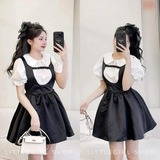 Sét áo Sơ mi bèo + Gile chữ U chun ngang ngực