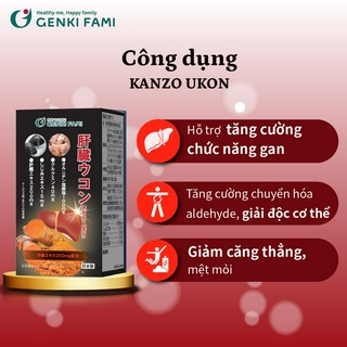 TPBVSK Combo Viên Uống Phòng Ngừa Đột Quỵ, Bổ Não Natto Ichou, Bổ Gan Kanzo Ukon Genki Fami Nhật Bản Hộp 90 Viên