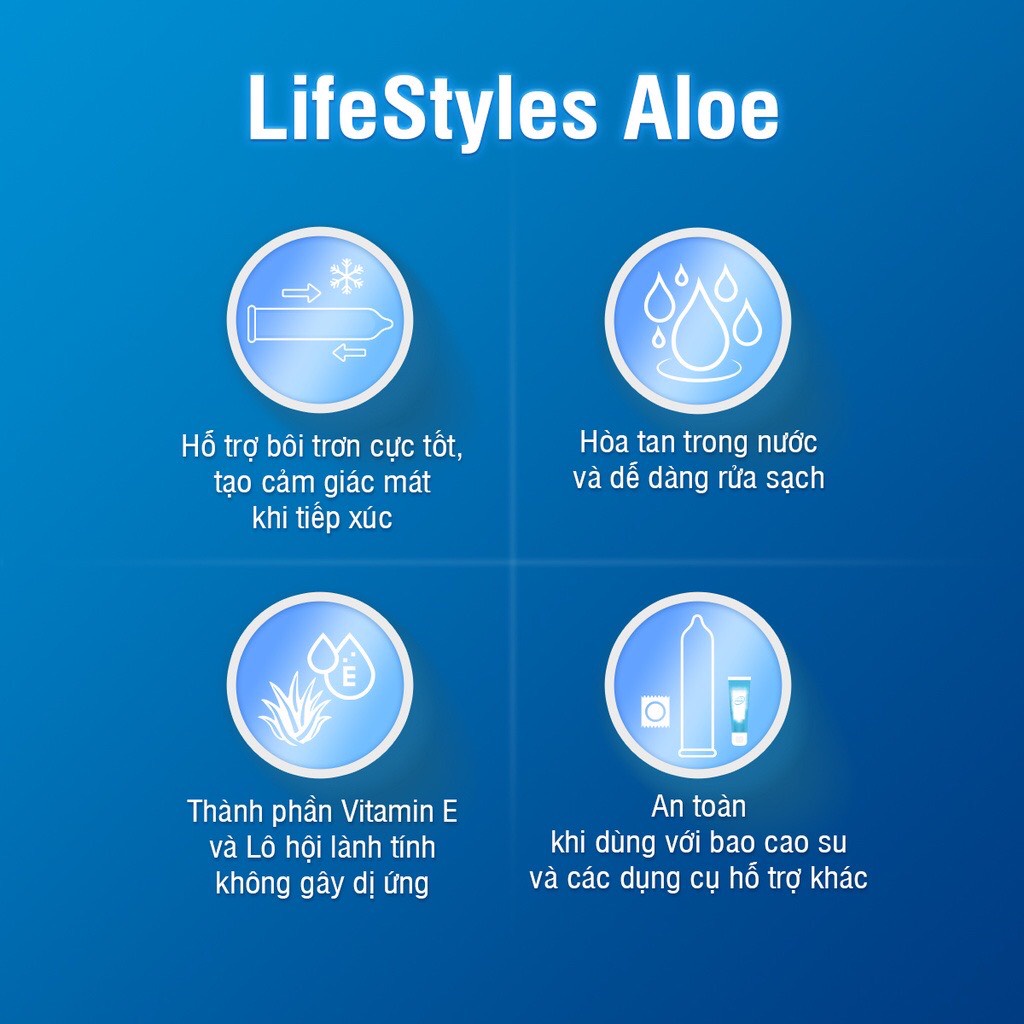 Mô tả Gel bôi trơn LifeStyles Aloe Lubricant bôi trơn quan hệ gốc nước không chứa Paraben 50ml - 1