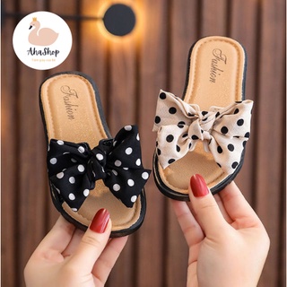 FORM NHỎ TĂNG 2-3 SZ Dép lê nơ chấm bi công chúa cho bé gái K014