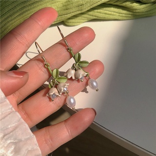 Bông Tai Hình Hoa Lily Trắng Phong Cách Retro Đồng Quê