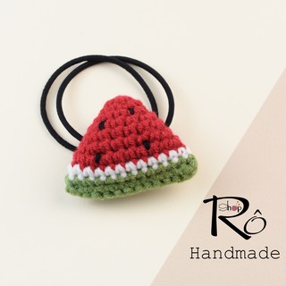 Dây buộc tóc miếng dưa hấu đỏ xinh cho nữ và bé gái 5cm |Đồ cột tóc trái cây  |Shop Rô Handmade