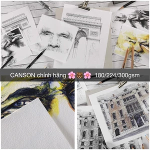 Giấy vẽ CANSON Pháp chính hãng 125gsm / 180gsm / 224gsm / 300gsm 🌸🐻✨✨ Montval, Heritage, C à Grain