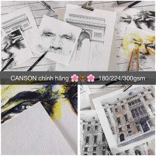 [có size to] Giấy vẽ CANSON Pháp chính hãng 125gsm / 180gsm / 224gsm / 300gsm 🌸🐻✨✨ Montval, Heritage, C à Grain