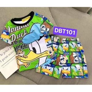 [7-9kg] Đồ bộ thun lạnh bé trai in 3D mềm mịn mát cho bé nhỏ 1 tuổi họa tiết cưng xỉu