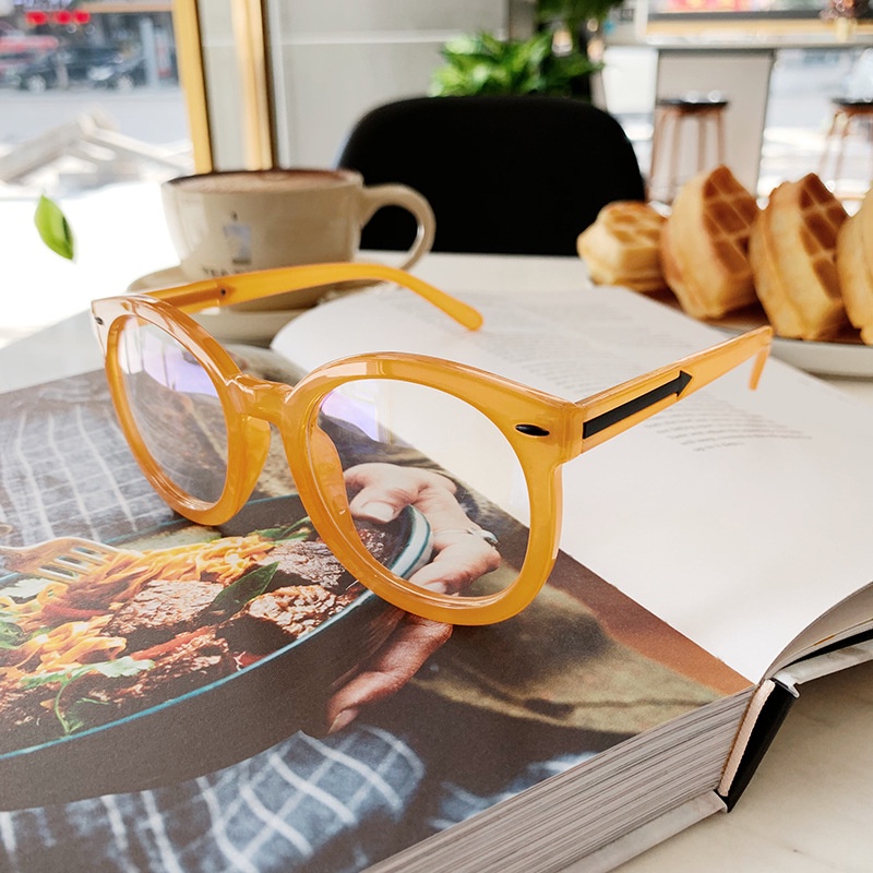 Kính cận thời trang nữ gọng tròn mắt kính không độ chống tia UV phong cách Hàn Quốc đẹp cute giá rẻ HANASO 063