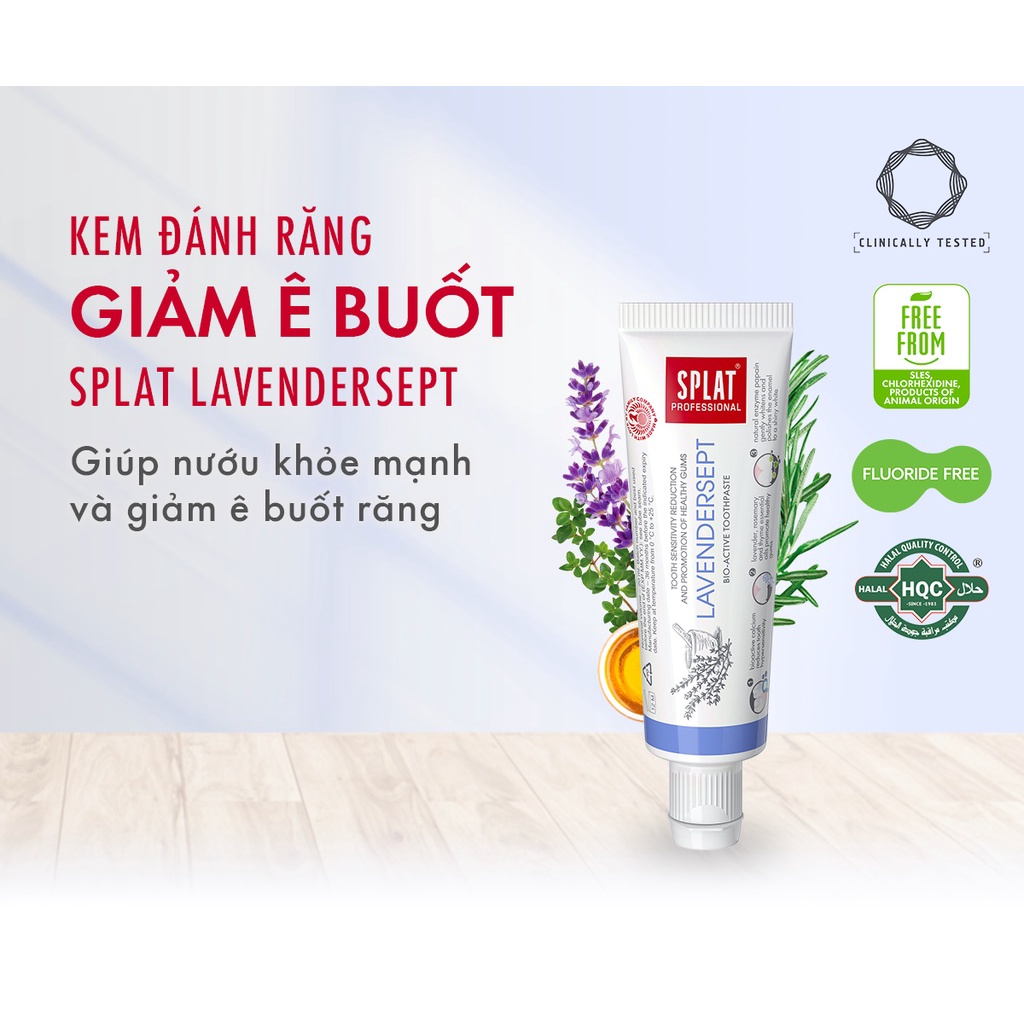 Mô tả Kem Đánh Răng SPLAT Lavendersept Professional series Nhẹ Nhàng Làm Trắng Và Giảm Ê Buốt Răng Hiệu Quả Dung Tích 20ml - 1