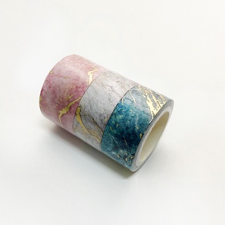 Set 3 Cuộn Băng Keo Washi Ánh Đồng Dài 5m Dùng Trang Trí Sổ Tay
