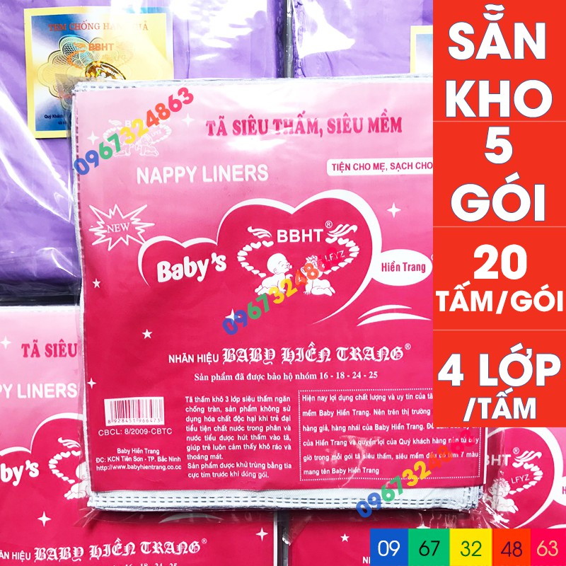 Bộ miếng lót phân su BABY HIỀN TRANG 4 lớp 5 gói | Shopee Việt Nam