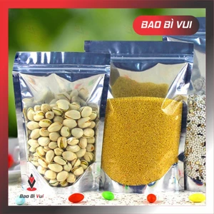 Túi zip bạc đáy đứng, ( túi cà phê, zipper bạc ) đủ size- BAO BÌ VUI