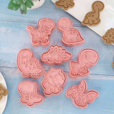 Mới 8 Cái / bộ Bán Hot Quà Giáng Khủng Long Cắt Bánh Quy Khuôn Động Vật Vận Chuyển Xe Đại Dương series 3D Bánh Quy Fondant Bánh Nướng Khuôn